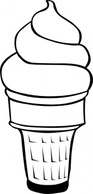 Soft Serve Ice Cream Cone (b And W) clip art