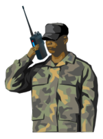 Soldier with walkie talkie radio (tall) Thumbnail