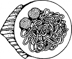 Spaghetti And Meatballs clip art Thumbnail