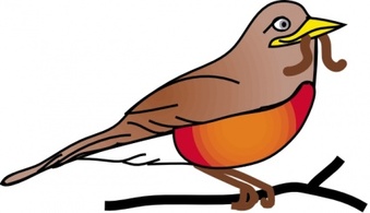State Michigan Cartoon Symbols Bird American Animal Robin Amercan Thumbnail