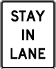 Stay In Lane Traffic Sign Thumbnail