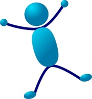 Stick Man Hurray Jumping clip art