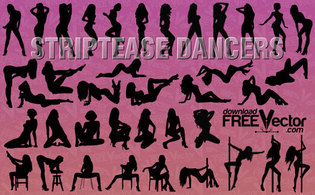 Striptease Dancers Vector Illustration Thumbnail