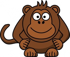 Studiofibonacci Cartoon Monkey clip art Thumbnail