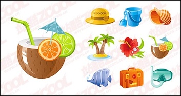 Subject exquisite seaside tourist icon vector material Thumbnail
