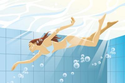 Swimming Woman Vector Thumbnail
