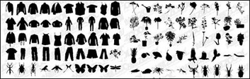 T-shirt, pants, flowers, plants, insects vector material Thumbnail