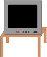Television On A Table clip art Thumbnail