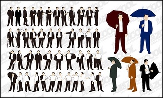 The action of various business men vector material Thumbnail
