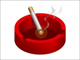 This ashtray is rendered in isometric perspective with a glossy finish.