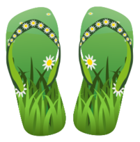Thong green with grass and flowers Thumbnail