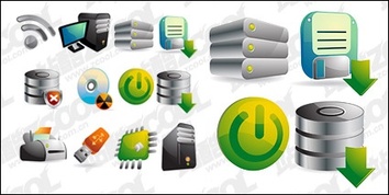 Three-dimensional computer icon vector material