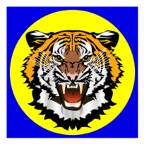 Tiger yellow on blue Thumbnail