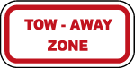 Tow Away Zone Text Vector Sign Thumbnail