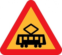 Tram Roadsign clip art