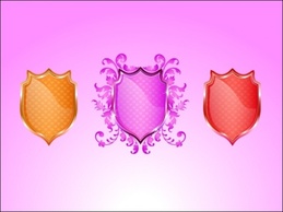 Trendy Illustration IÃƒÂ¢Ã¢â€šÂ¬Ã¢â€žÂ¢ve created for Dezignus. Glossy shield, decorated with floral ornaments, diamonds and pleasant ... Thumbnail