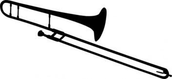 Trombone Silhouette clip art Thumbnail