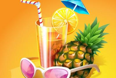 Tropical Cocktail Vector Thumbnail