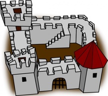 Ugly Non Perspective Cartoony Fort Fortress Stronghold Or Castle clip art Thumbnail