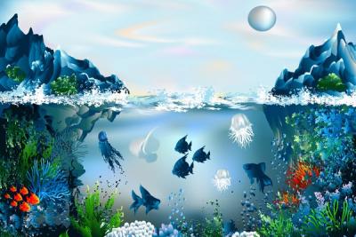 Underwater Coral Reef Vector Illustration Thumbnail