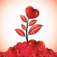 Valentine Days – Leafs with Heart Vector Thumbnail