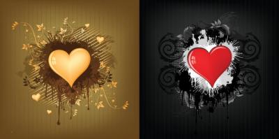 Valentine Hearts On Grunge Background Thumbnail