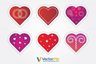 Valentine’s Vector Hearts Stickers Thumbnail