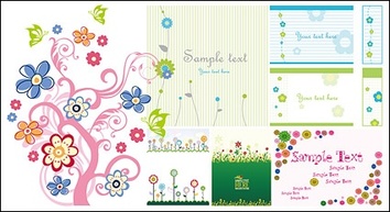 Variety of lovely material vector style flower patterns Thumbnail