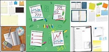 Variety of stationery material vector