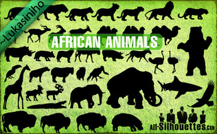 Vector African Animals Silhouettes Thumbnail