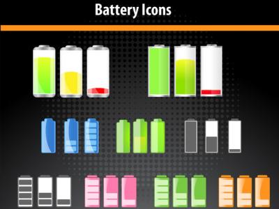 Vector Battery Icons Thumbnail