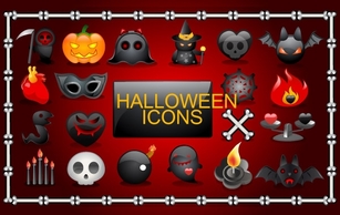 Vector Halloween icons Thumbnail