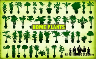 Vector Home Plants Clipart Thumbnail