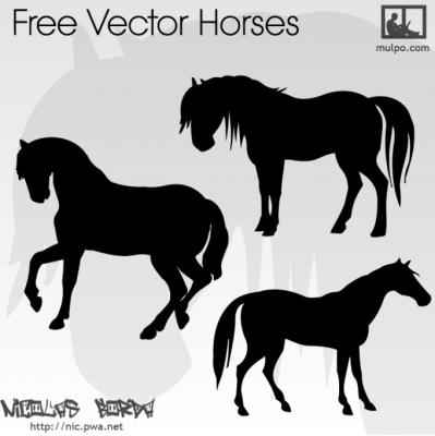 Vector horse silhouettes Thumbnail