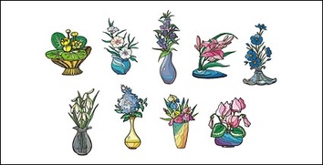 Vector illustration style floral material-2