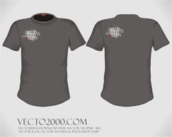 Vector illustration: T-shirt design template (for men) Thumbnail