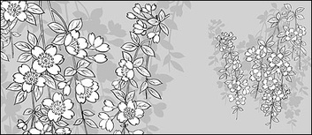 Vector line drawing of flowers-43(Sakura) Thumbnail