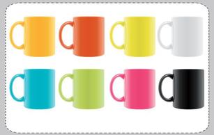 Vector Set of Colorful Realistic Cups Thumbnail