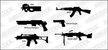 Vector silhouette guns material