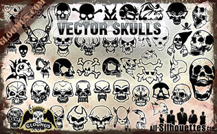 Vector Skulls Clipart Thumbnail