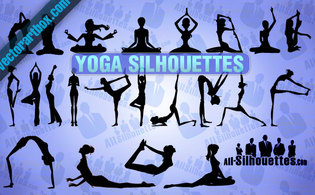 Vector Yoga Silhouettes Thumbnail