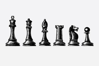 Vintage Chess Pieces Vector Thumbnail