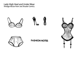 Vintage Lady Pants and High Heel Vector from Joe Shuster Comics I Thumbnail