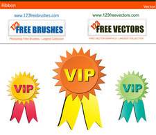 VIP Ribbons free vector Thumbnail