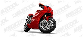 Vivid red motorcycle Thumbnail