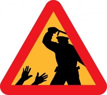 Warning For Police Brutality clip art