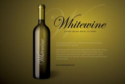 White Wine Bottle Vector Graphic Thumbnail
