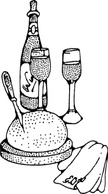 Wine And Bread clip art