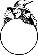 Witch With Crystal Ball clip art Thumbnail