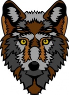 Wolf Head Stylized clip art